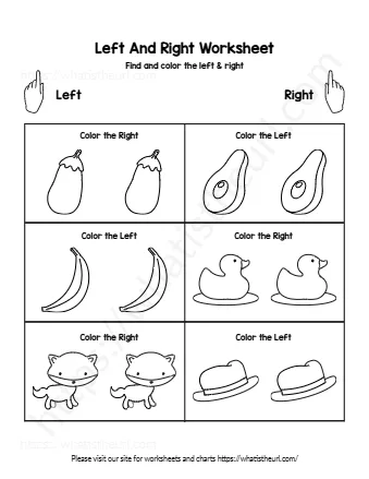 Left And Right Worksheet