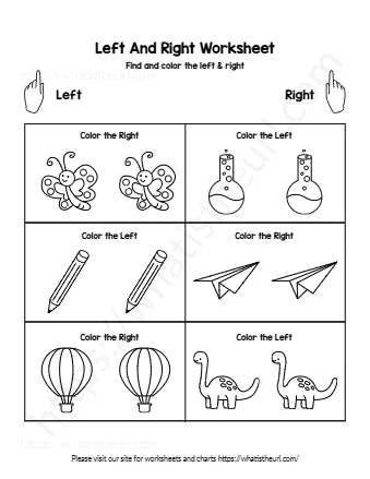Left And Right Worksheet