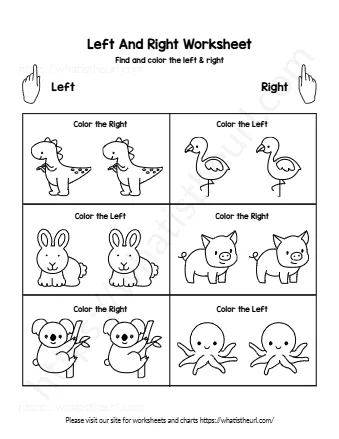 Left And Right Worksheet