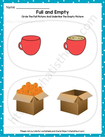 Find Full And Empty Worksheets For Kids Exercise 2