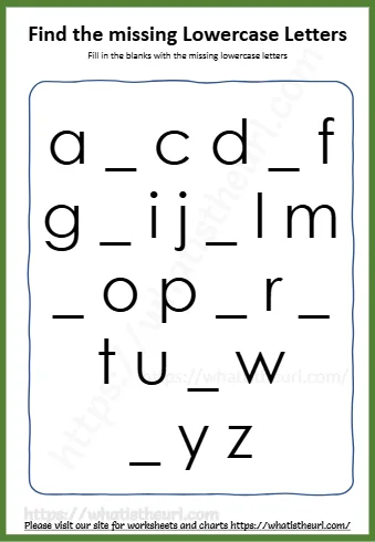 Fill In The Blanks With The Missing Lowercase Letters