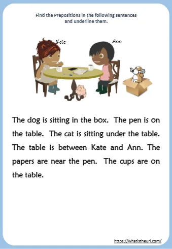 Find The Prepositions In The Following Sentences