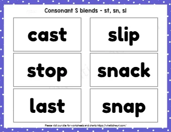 Consonant S Blends St