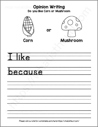 Free Opinion Writing Practice Worksheet - Do You Like Broccoli Or Capsicum