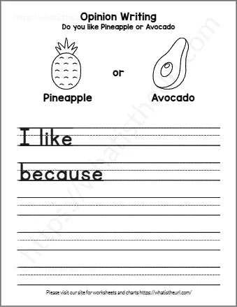 Free Opinion Writing Practice Worksheet - Do You Like Chicken Or Taco