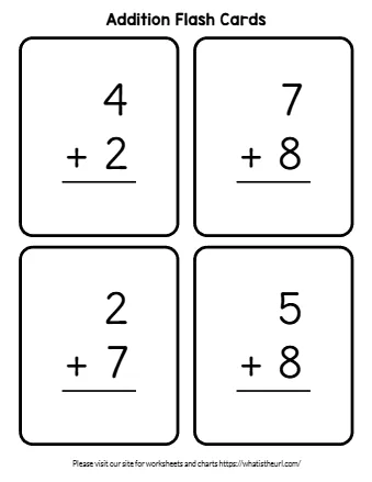 Addition Flash Cards Answer
