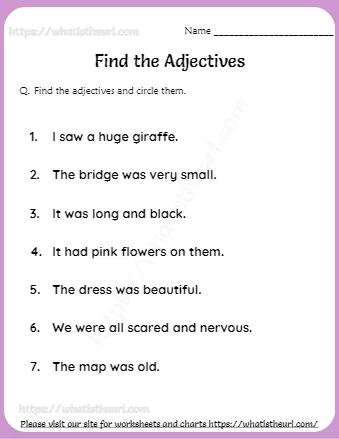 Find and Circle Adjectives (Set 3)