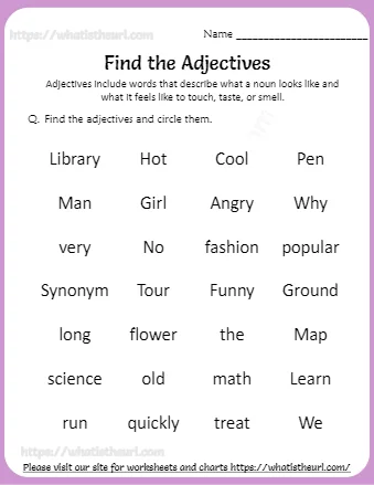 Adjectives Worksheets