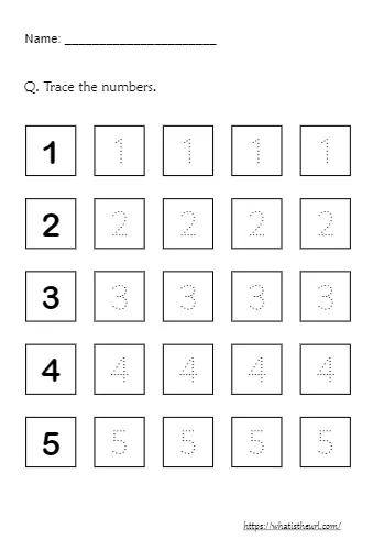 Grade 1 Counting Worksheets Trace The Numbers