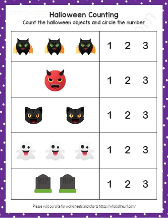 Grade 1 Counting Worksheets Halloween Counting Worksheet