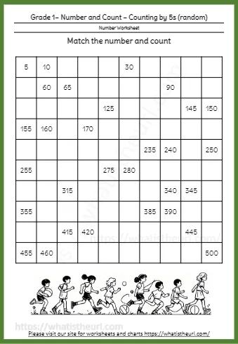 Grade 1 Number And Count Counting By 5s Random