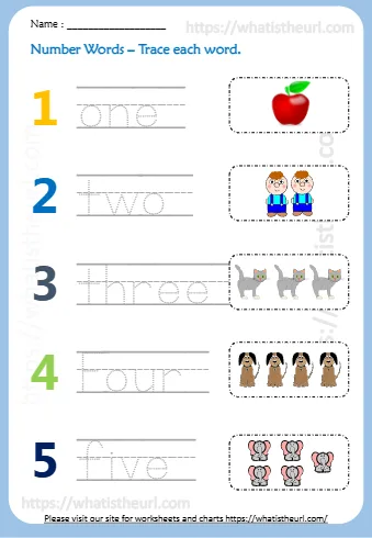 Number Words Trace Each Word