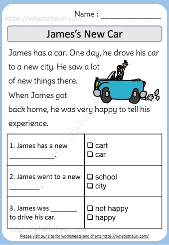 James Has A Car One Day He Drove His Car