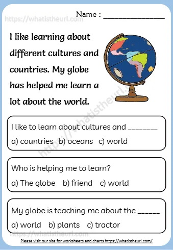 Reading Comprehension with What Where and when – Exercise 6