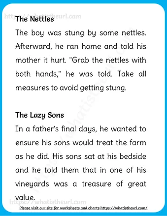Grade 1 Reading Passages Worksheets