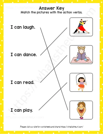 Match The Pictures With The Action Verbs
