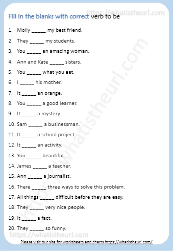 Verb To Be Worksheet