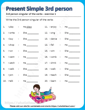 3rd Person Singular Of The Verbs Exercise 1