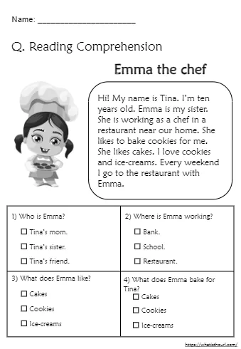 Reading Comprehension for kids
