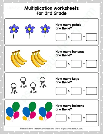 Grade 3 Multiplication Worksheets - Writing multiplication sentences