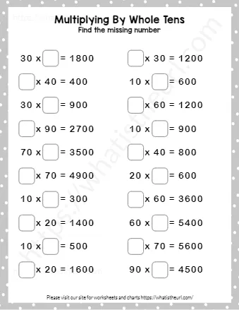 Multiplying By Whole Tens