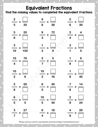 Grade 4 Equivalent Fractions Worksheets - Equivalent Fractions – Exercise 14
