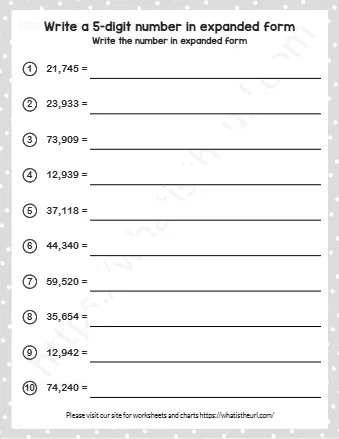 Grade 4 Expanded Form And Missing Place Value Worksheets Write Numbers In Expanded Form