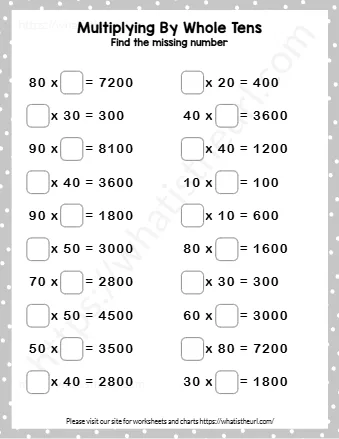 Multiplying By Whole Tens