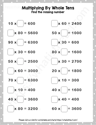 Multiplying By Whole Tens