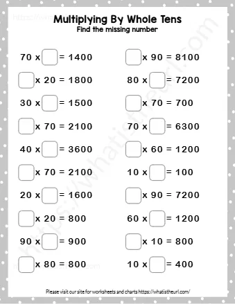 Multiplying By Whole Tens