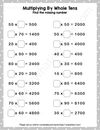 Multiplying By Whole Tens