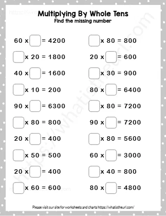 Multiplying By Whole Tens