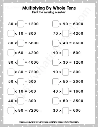 Multiplying By Whole Tens