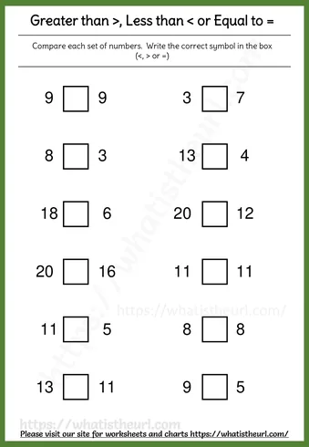 Greater Than, Less Than or Equal To Worksheets - <img src="https://whatistheurl.com/wp-content/uploads/2020/04/greater-tha