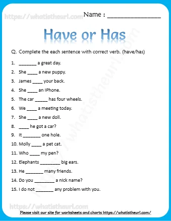 Q Complete The Each Sentence With Correct Verb Have Has