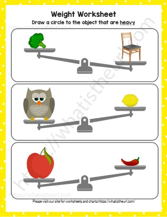 Heavy And Light Worksheets For Preschool Kids Release 3