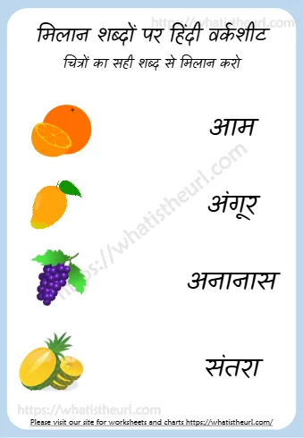 Match Up Fruit Name 1