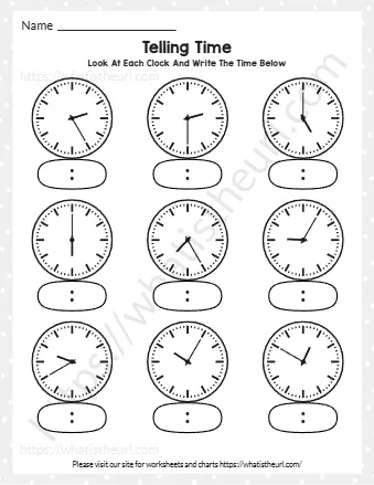 How To Tell Time On A Clock Draw The Time Exercise 1