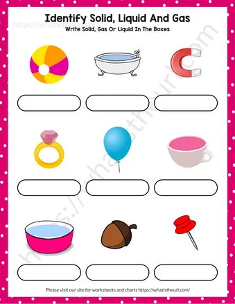Identify Solids, Liquids and Gases - Worksheet for Grade 2 - Exercise 1 - Identify Solids Liquids And Gases – Worksheet