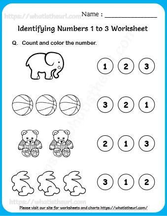 Identifying Numbers 1 To 3