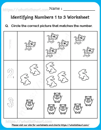 Identifying Numbers 1 To 3