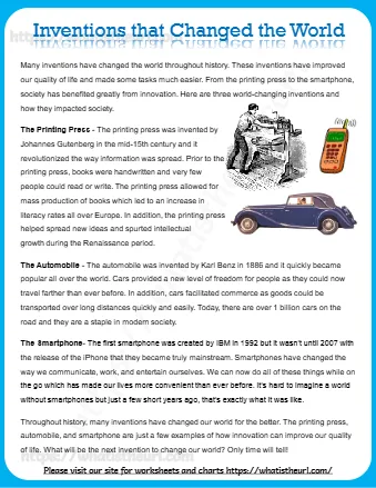 Many Inventions Have Changed The World Throughout History These Inventions Have Improved