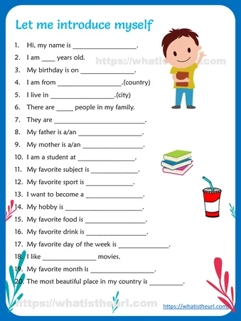 Kindergarten All About Me Worksheets - Let Me Introduce Myself