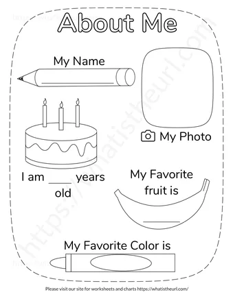 Kindergarten All About Me Worksheets - About Me Worksheet For Kids