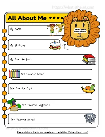 Kindergarten All About Me Worksheets About Me Worksheet Set 4