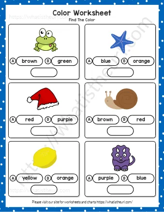 Color Worksheet Find The Color A B Bluegreen A B