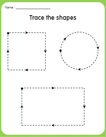 Kindergarten Color Recognition Worksheets Trace And Color Shapes
