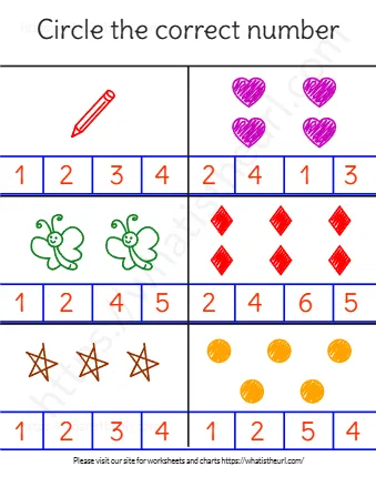 Kindergarten Numbers Counting Worksheets Cut Paste And Match