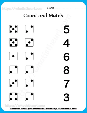 Count And Match 1 To 10 Worksheets For Pre Kindergarten