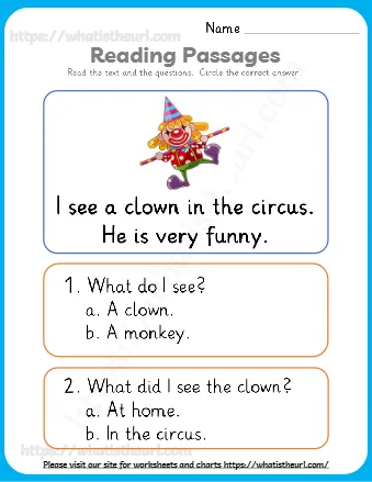 Kindergarten Reading Comprehension Worksheets Worksheet Set 2